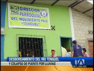 Fuertes lluvias causan el desbordamiento del rio Tenguel