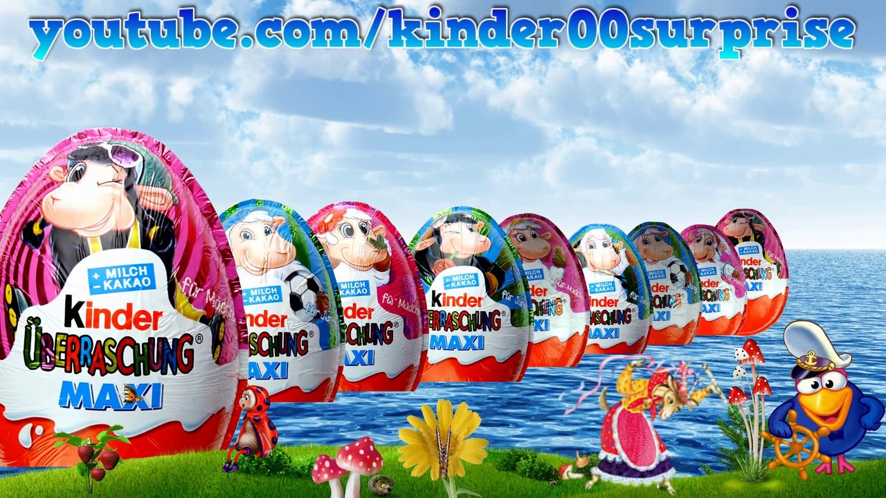12 MAXI Kinder Surprise Eggs Unboxing Big Kinder Surprise Макси киндер сюрпризы Maxi