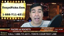 Houston Rockets vs. Indiana Pacers Free Pick Prediction NBA Pro Basketball Odds Preview 1-19-2015