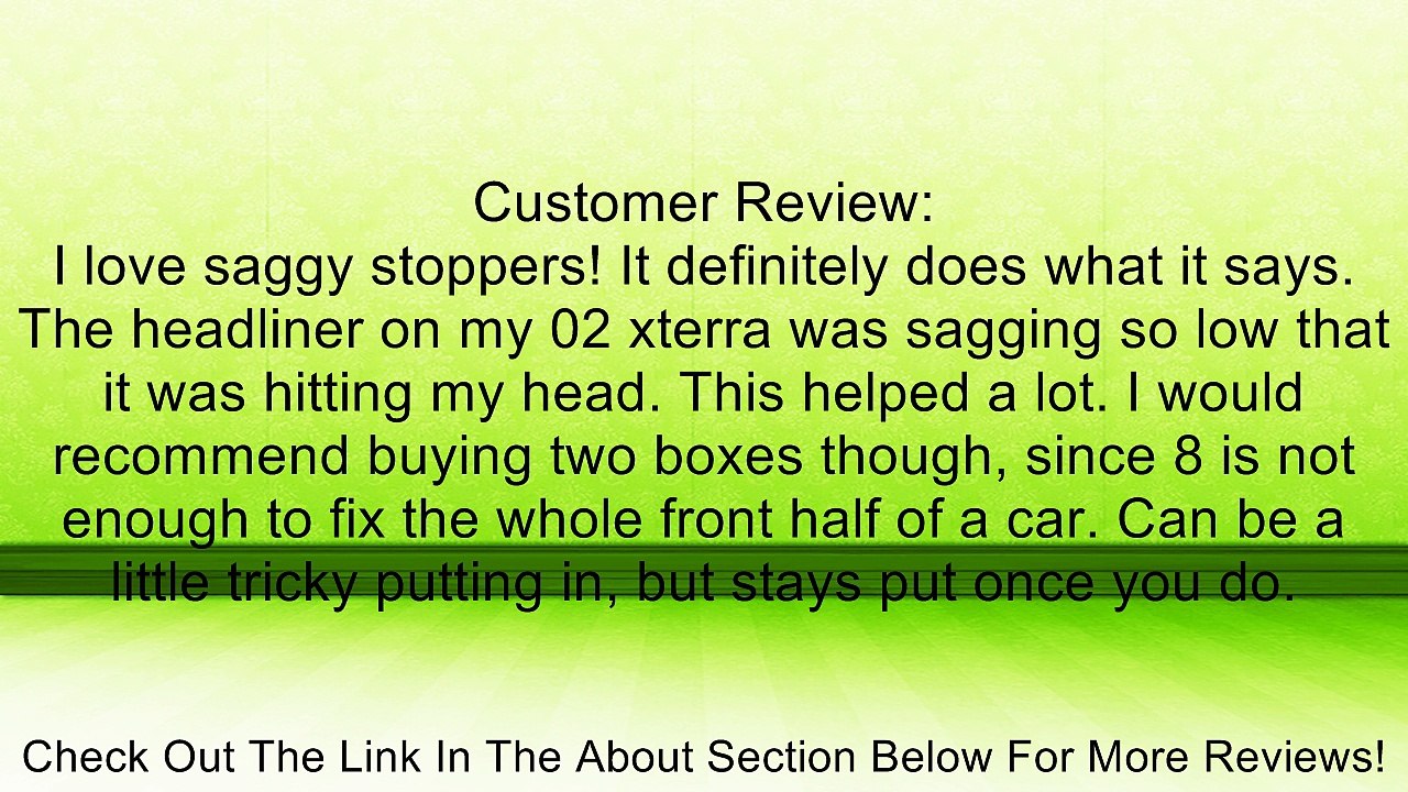 Heads Up HU850 Saggy Stoppers Fasteners Review