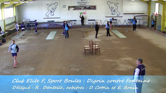 Premier tour, tir progressif, Digoin contre Fontaine, Sport Boules, J6 Elite Féminine, Saison 2014 /2015