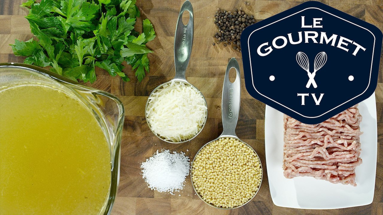 Zuppa di Polpette Piccoli (Mini Meatball Soup) - Le Gourmet TV