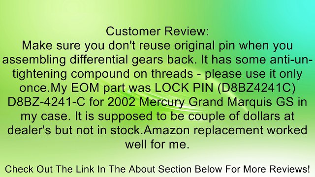 Dorman HELP! 81048 Differential Shaft Lock Bolt Review