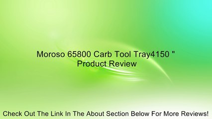 Moroso 65800 Carb Tool Tray4150 " Review