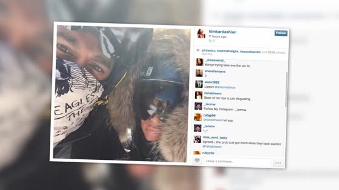 Kim Kardashian und Kanye West auf der Piste