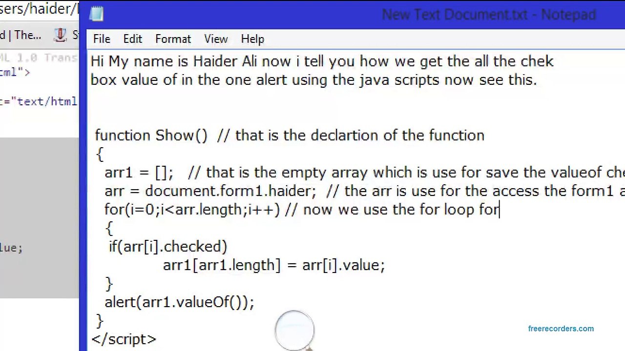 Show in One Alert All check value using Java Script