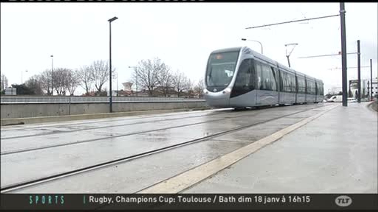 Les premiers roulages de la ligne T2 (Toulouse)