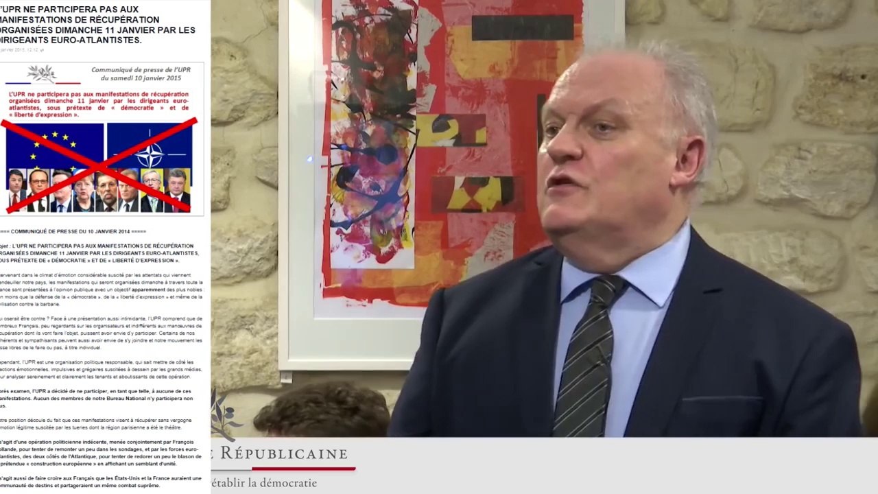 François Asselineau sur les attentats à Paris du 07 janvier 2015