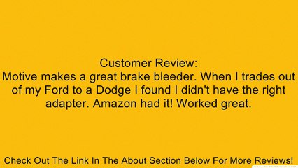 Motive Products 1103 Chrysler/Dodge Adapter Kit Review
