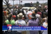 Universitarios bloquean paso en ruta 1 a la entrada de San Ramón
