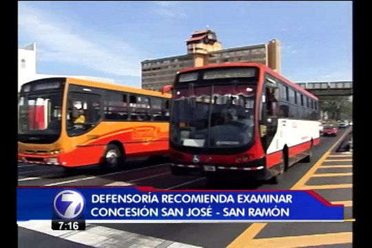 Defensoría pide al gobierno frenar la concesión de la ruta a San Ramón