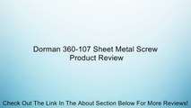 Dorman 360-107 Sheet Metal Screw Review