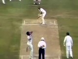 Norman Cowans bowls a CREEPER, the ball Never got off the Ground