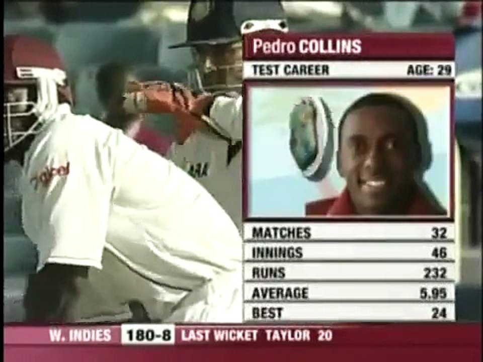 Pedro Collins, has no clue how to play Anil Kumble