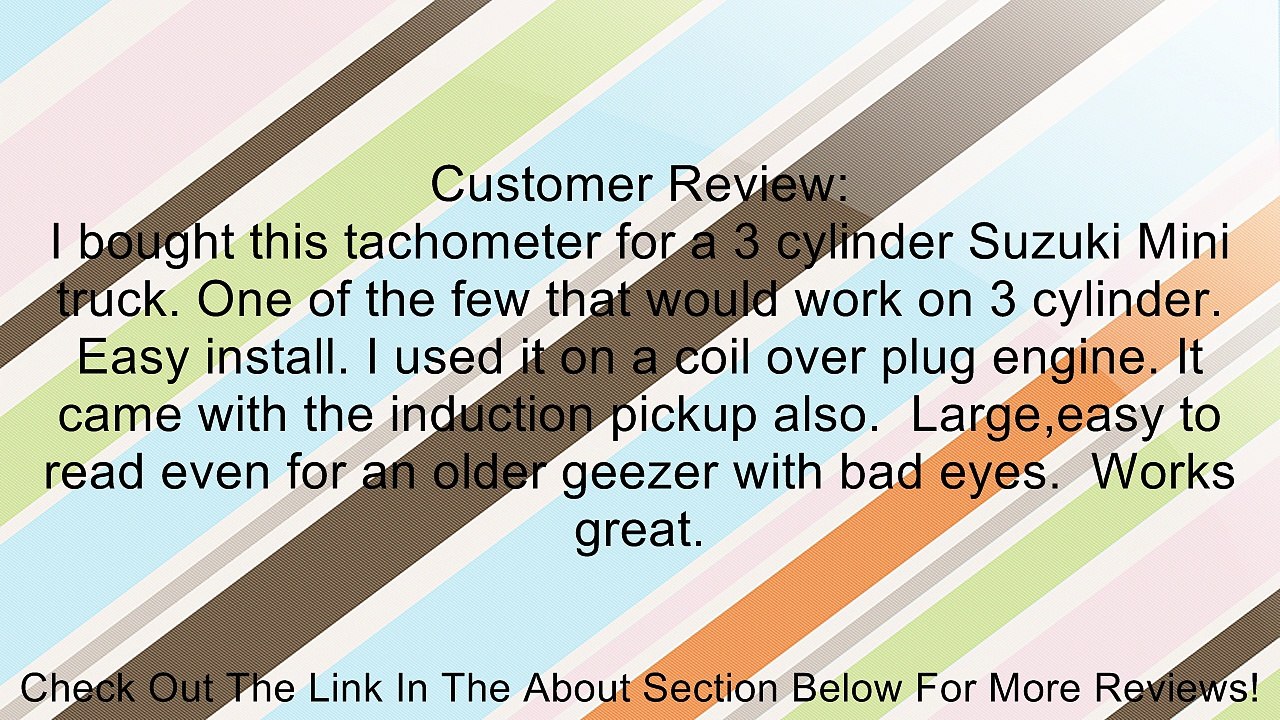 Equus 6068 Black Tachometer Measures 3 3/8Inches Review video