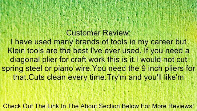 Klein Tools D209-4C Electronics Midget Diagonal-Cutting Pliers, 4-Inch Review