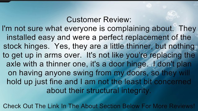 Rugged Ridge 11202.03 Black Lower Door Hinge - Pair Review