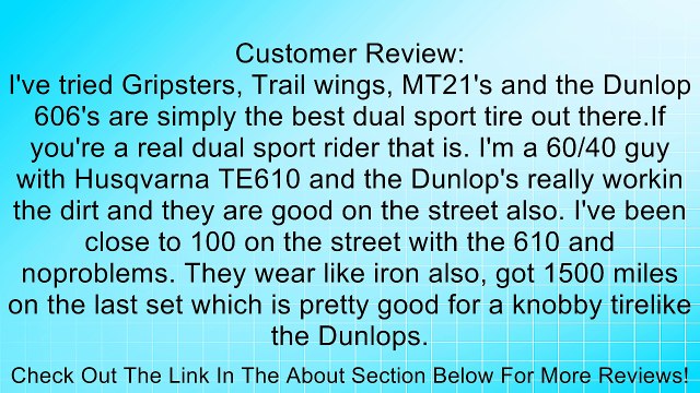 Dunlop D606 Dual Purpose Tire - Front - 90/90-21 32SF21 Review