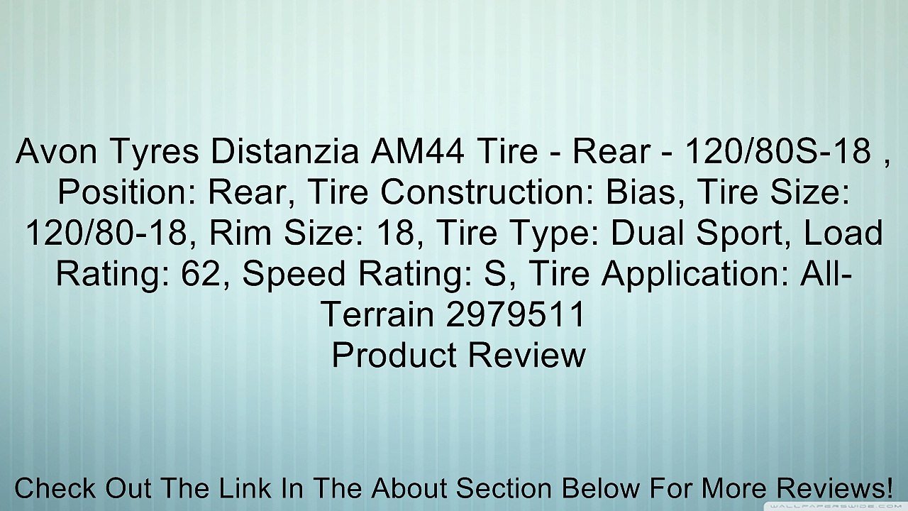 Avon Tyres Distanzia AM44 Tire - Rear - 120/80S-18 , Position: Rear, Tire Construction: Bias, Tire Size: 120/80-18, Rim Size: 18, Tire Type: Dual Sport, Load Rating: 62, Speed Rating: S, Tire Application: All-Terrain 2979511 Review