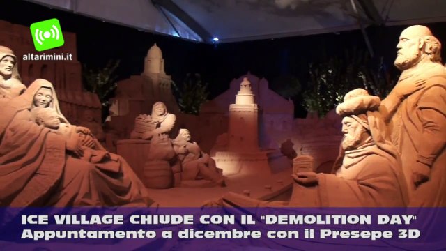 Rimini Ice Village chiude con il Demolition Day, a dicembre arriva il Presepe 3D