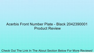Acerbis Front Number Plate - Black 2042390001 Review