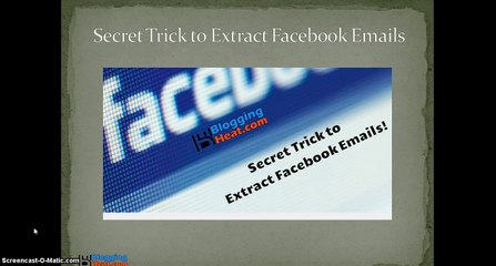 Secret trick to Extract Facebook Emails