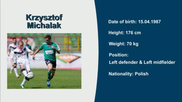 Krzysztof Michalak, Video no 1, Seasons 11/12, 12/13, 13/14 and 14/15, Left defender&midfielder