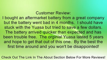 Yuasa YUAM320BS YTX20L-BS Battery Review