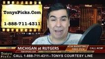 Rutgers Scarlet Knights vs. Michigan Wolverines Free Pick Prediction NCAA College Basketball Odds Preview 1-20-2015