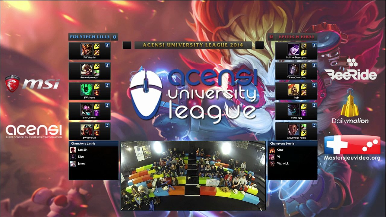 Demi-Finale League of Legends Partie 1 - Epitech-EFREI vs Polytech Lille - ACENSI University League