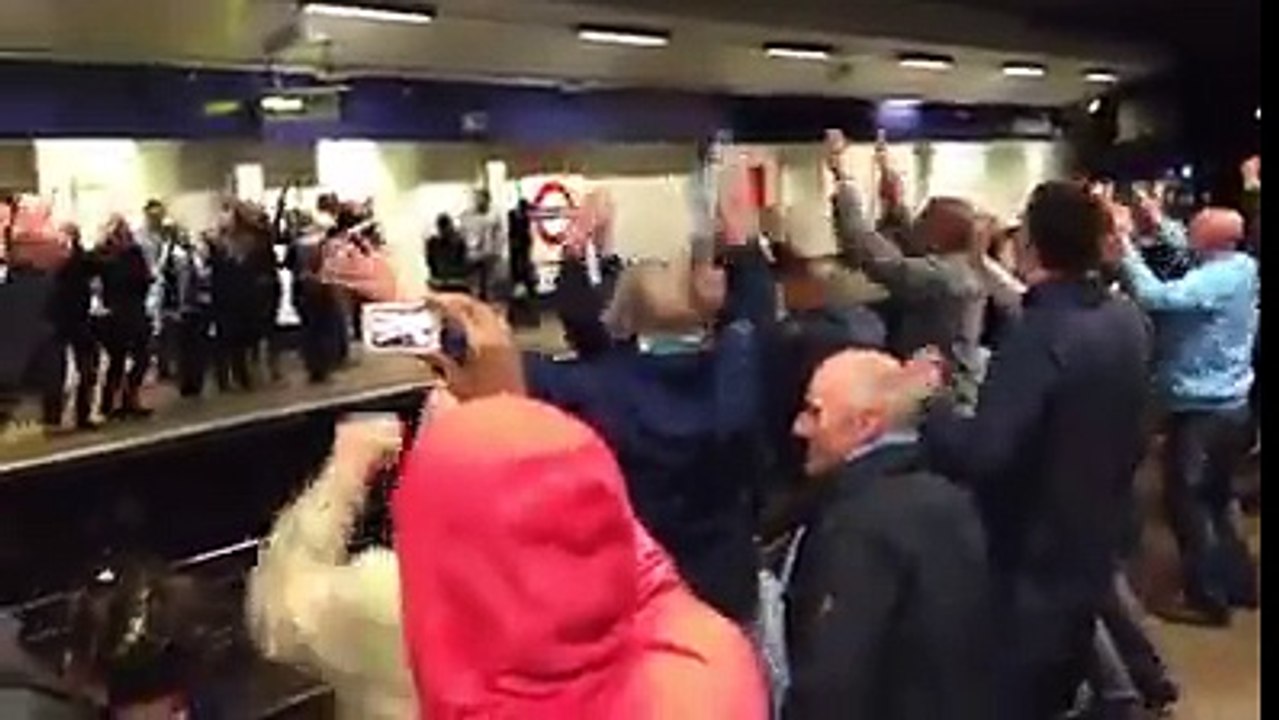 Manchester City Fans Singing The 'Yaya/Kolo Toure' Song in an Underground Station