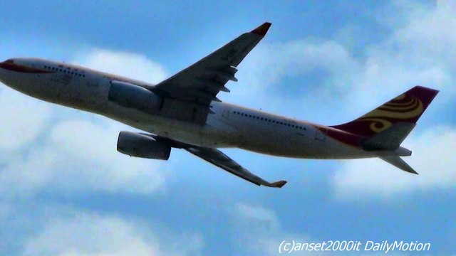 Airbus A330 Hong Kong Airlines. Two takeoffs, Hong Kong International Airport