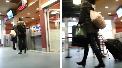 Quand une femme apprend qu'elle a raté le ferry