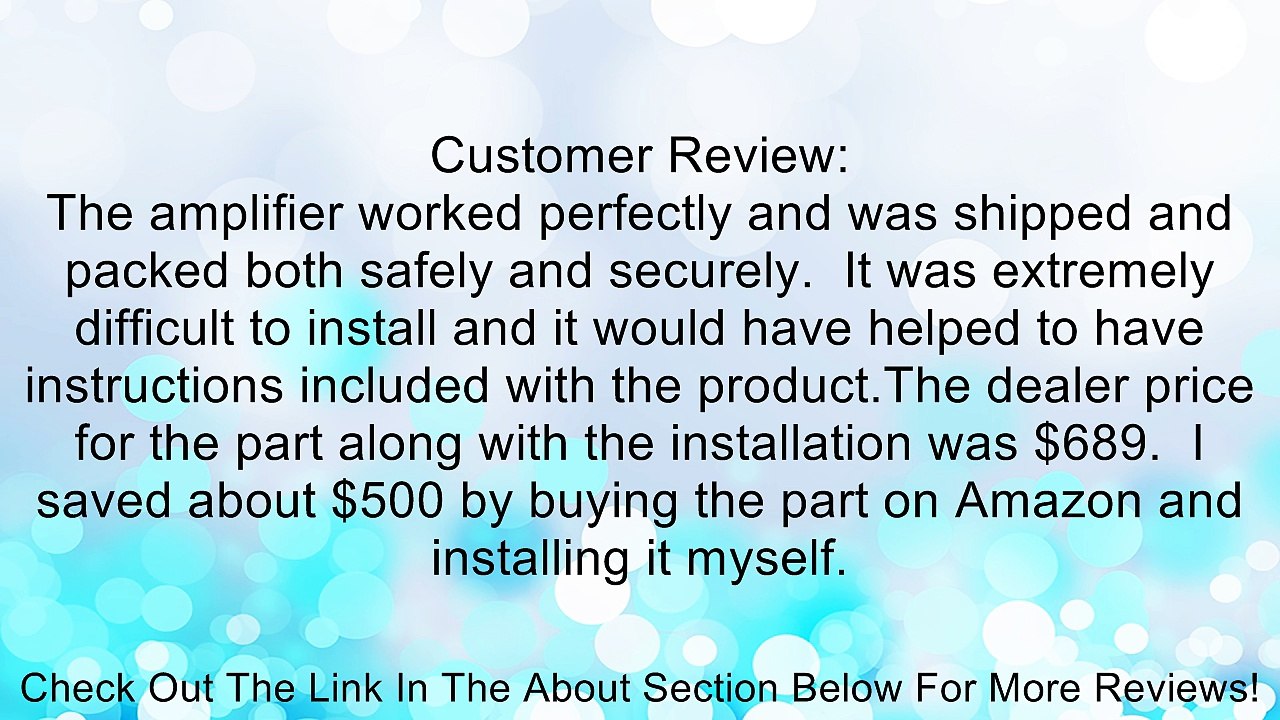 ACDelco 15267752 GM Original Equipment Radio Speaker Amplifier Review