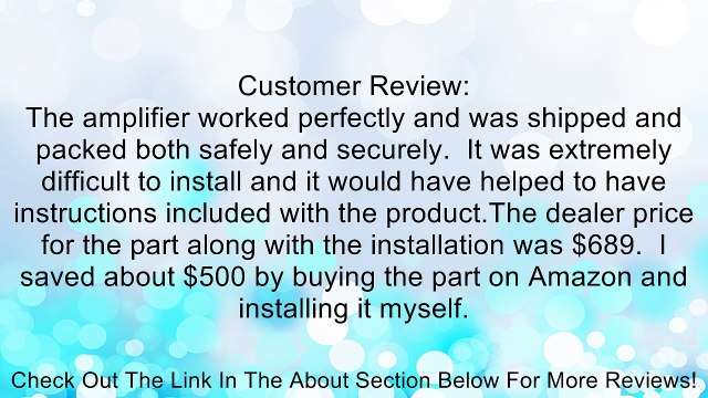 ACDelco 15267752 GM Original Equipment Radio Speaker Amplifier Review