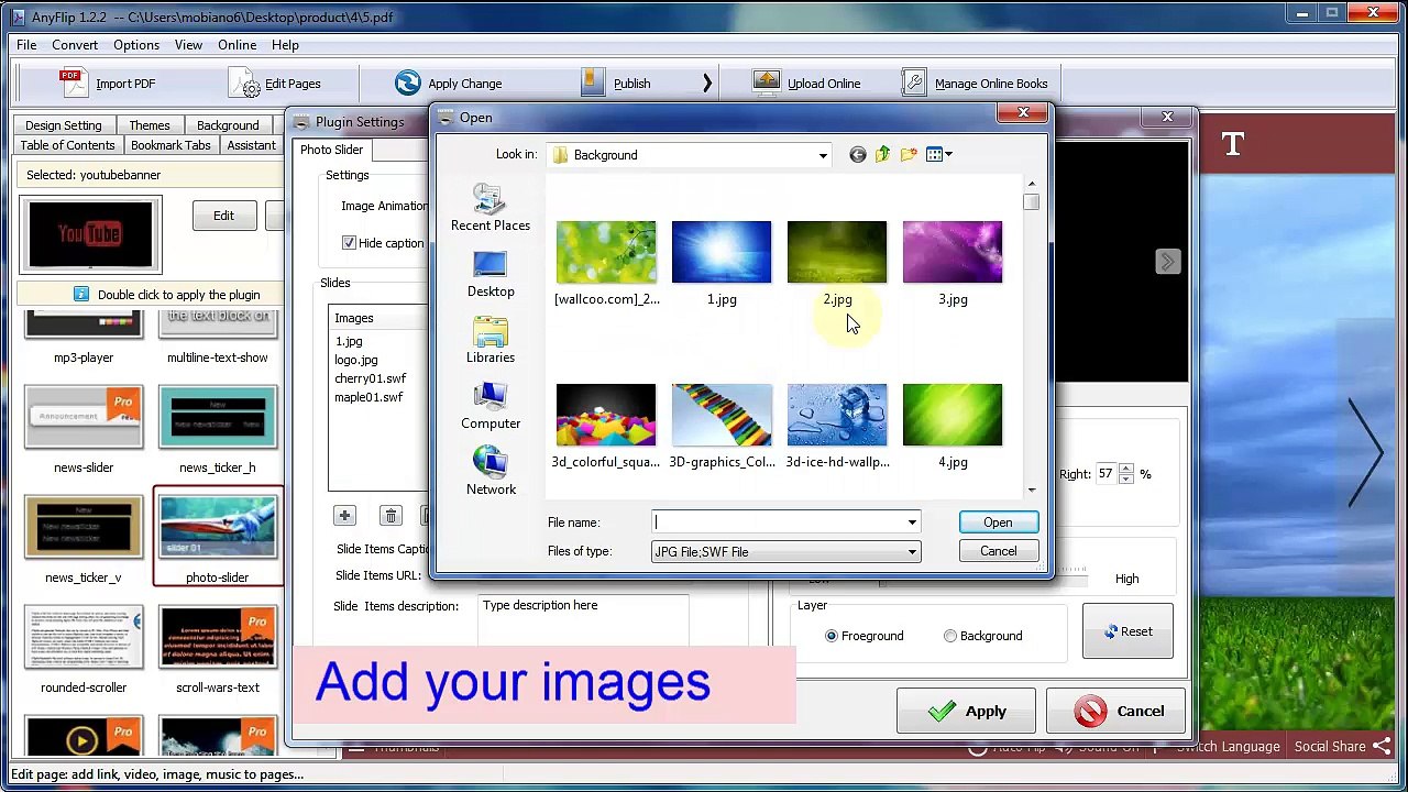 Maximize your advertising effect by adding an advertising banner to your flash magazine