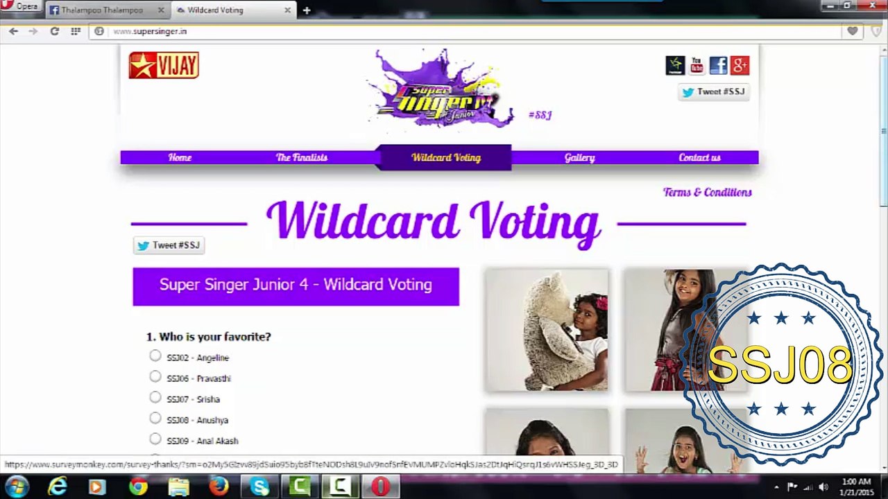 ONLINE VOTING  TO ANUSHYA SSJ08