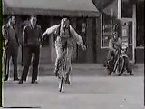 76 year old man performing bicycle tricks in Travelers Rest SC around 1950