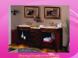 84 Bathroom Furniture LED Lighted Travertine Top Double Sink Vanity Cabinet 193TL