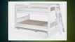 Camaflexi Low Bunk Bed with Lateral Angle Ladder with Trundle and Mission Headboard White Finish