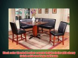 Roundhill Furniture 6-Piece Counter Height 2-Tone Finish Square Pedestal Dining Set Cherry