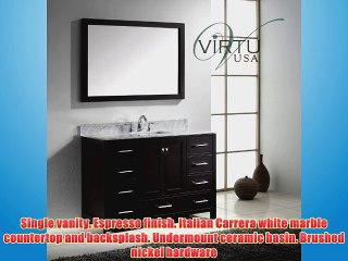 Virtu USA GS-50048-WMSQ-ES Caroline Avenue 48-Inch Bathroom Vanity with Double Square Sinks