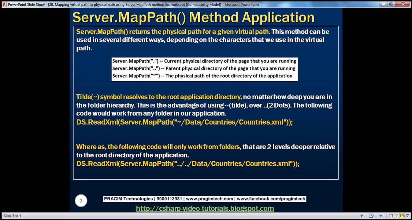 How Asp.Net Server.MapPath Work with Example's - Part - 20