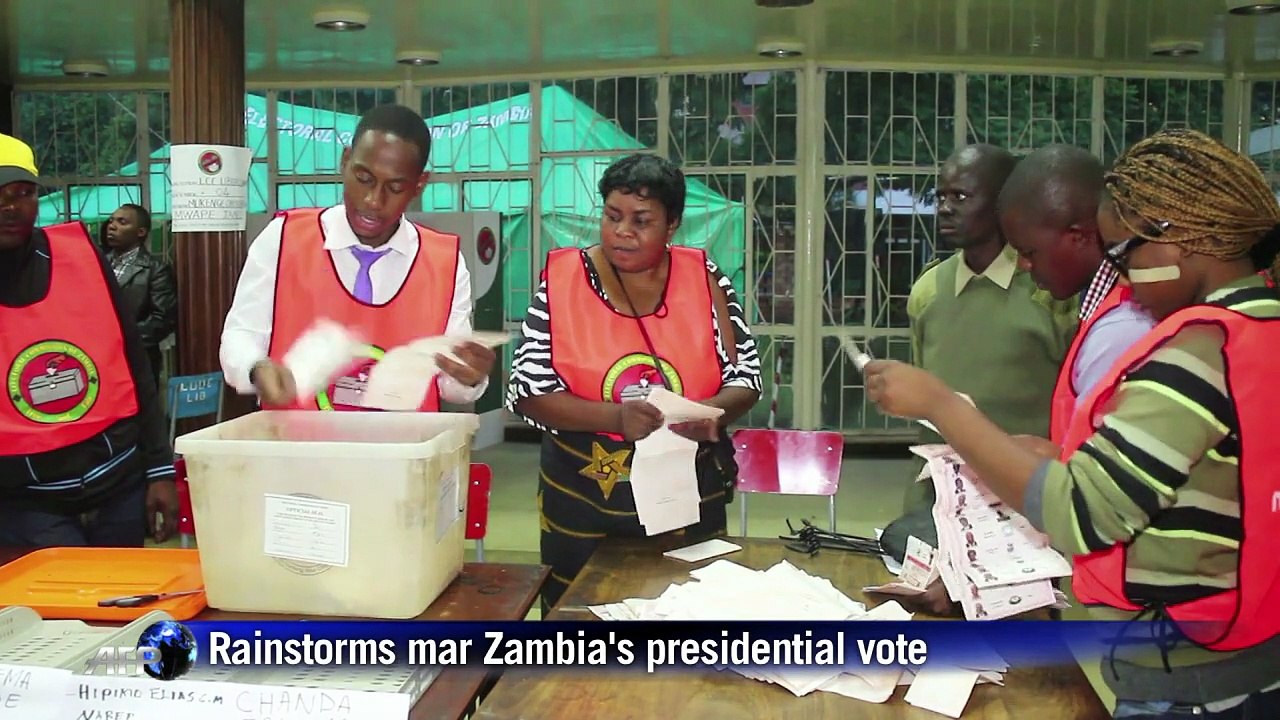 Rainstorms mar Zambia's presidential vote