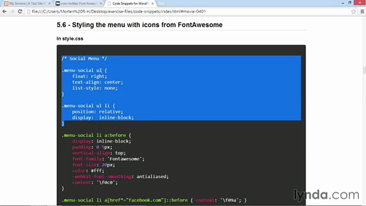 Building Theme from Scratch with underscore lecture 31 menu icons