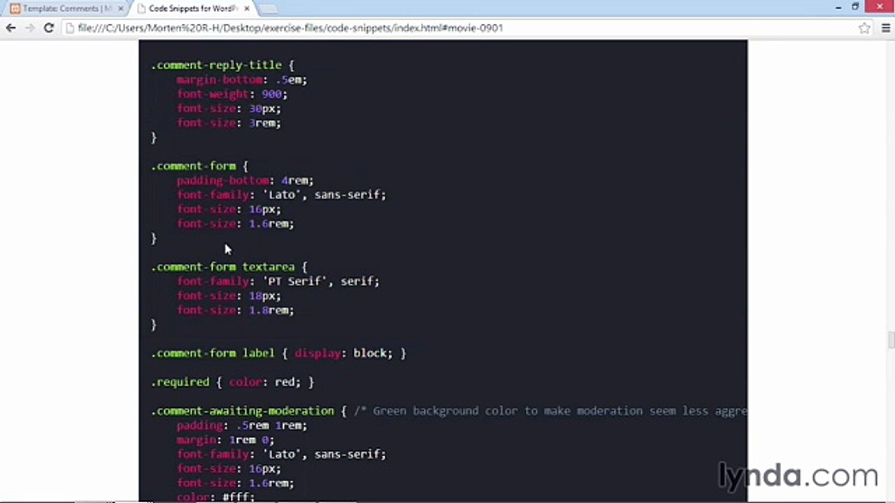 Building Theme from Scratch with underscore lecture 53 comment form