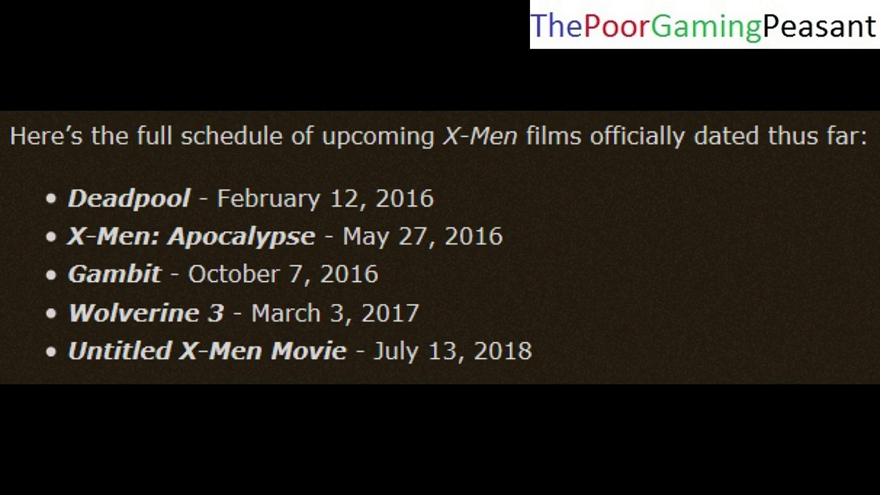 The Schedule Of Upcoming X-Men Films Release Dates Revealed