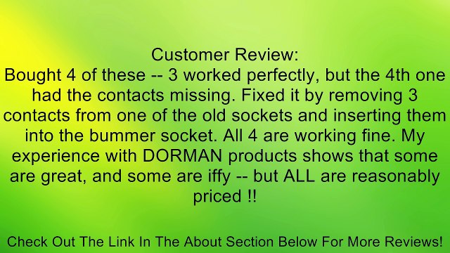 Dorman 84765 Turn Signal Lamp Socket Review