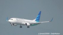 Garuda Indoniesia Flight GA856 Landing in Hong Kong Airport.  PK-GNE Boeing 737-8U3(WL)