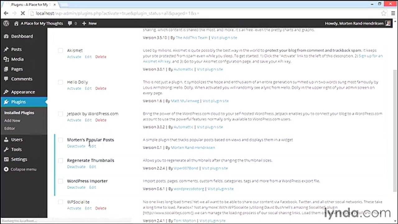 Creating a Popular Posts Plugin with word press lecture 4 function